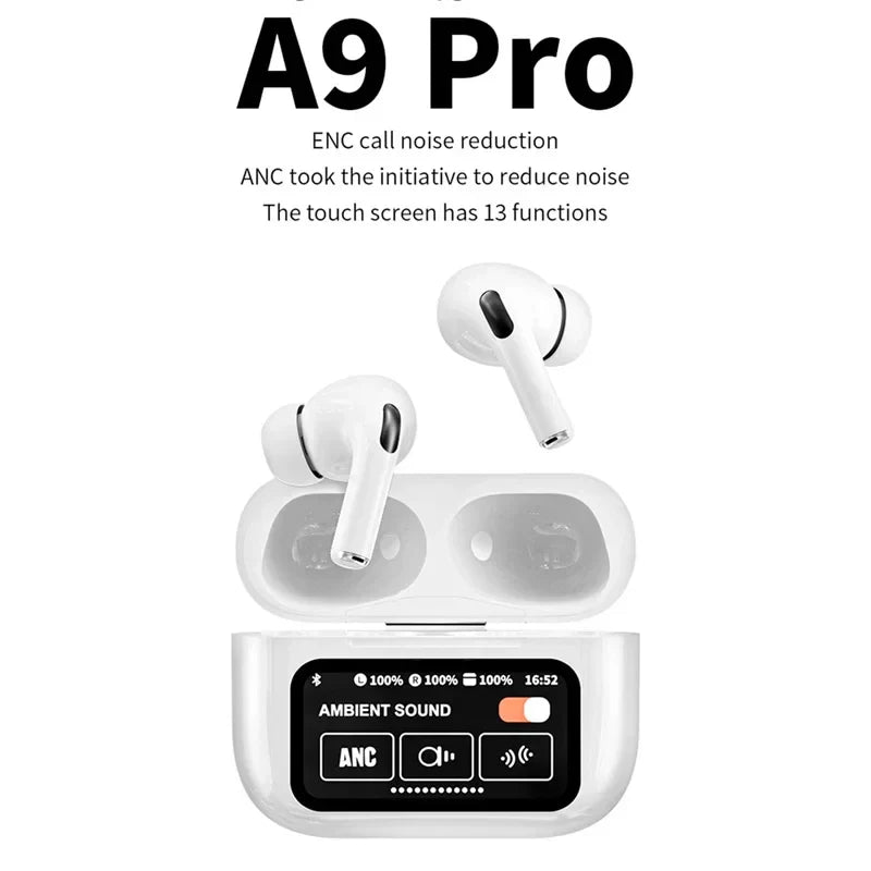 New A9 Pro Earbuds with Smart Touch Control